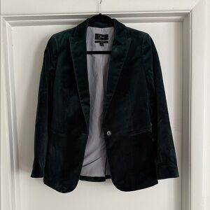 J. Crew Dark Green Velvet Blazer